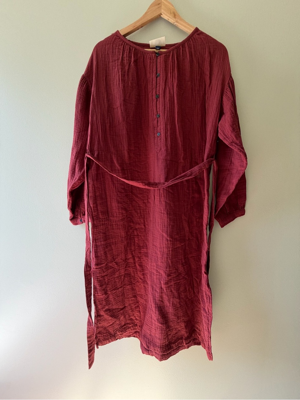 Universal Thread Women’s Burgundy Button-Front Casual Shirt Dress